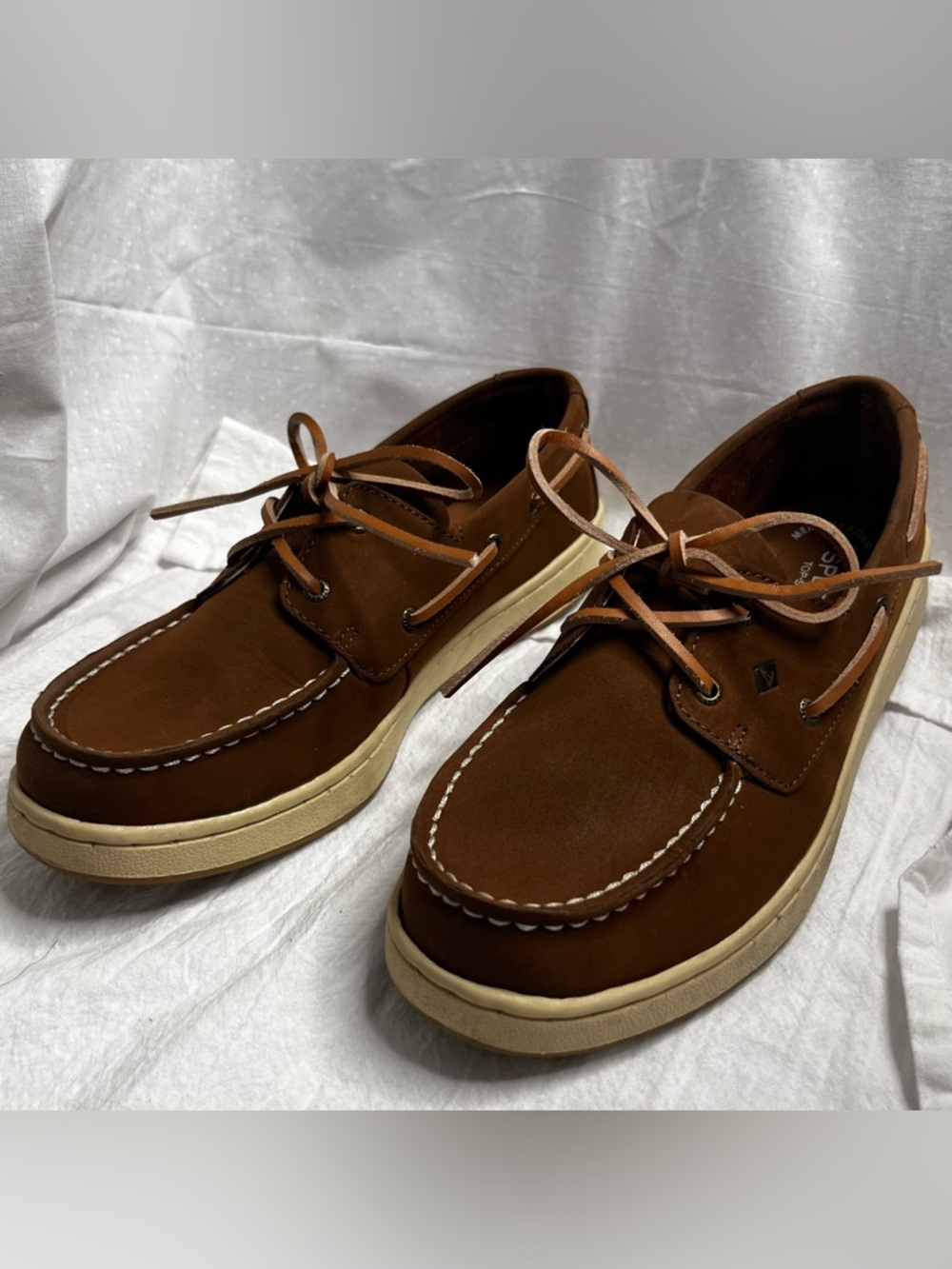 Sperry Top-Sider Brown Leather Boat Shoes Memory Foam Women’s 5.5M